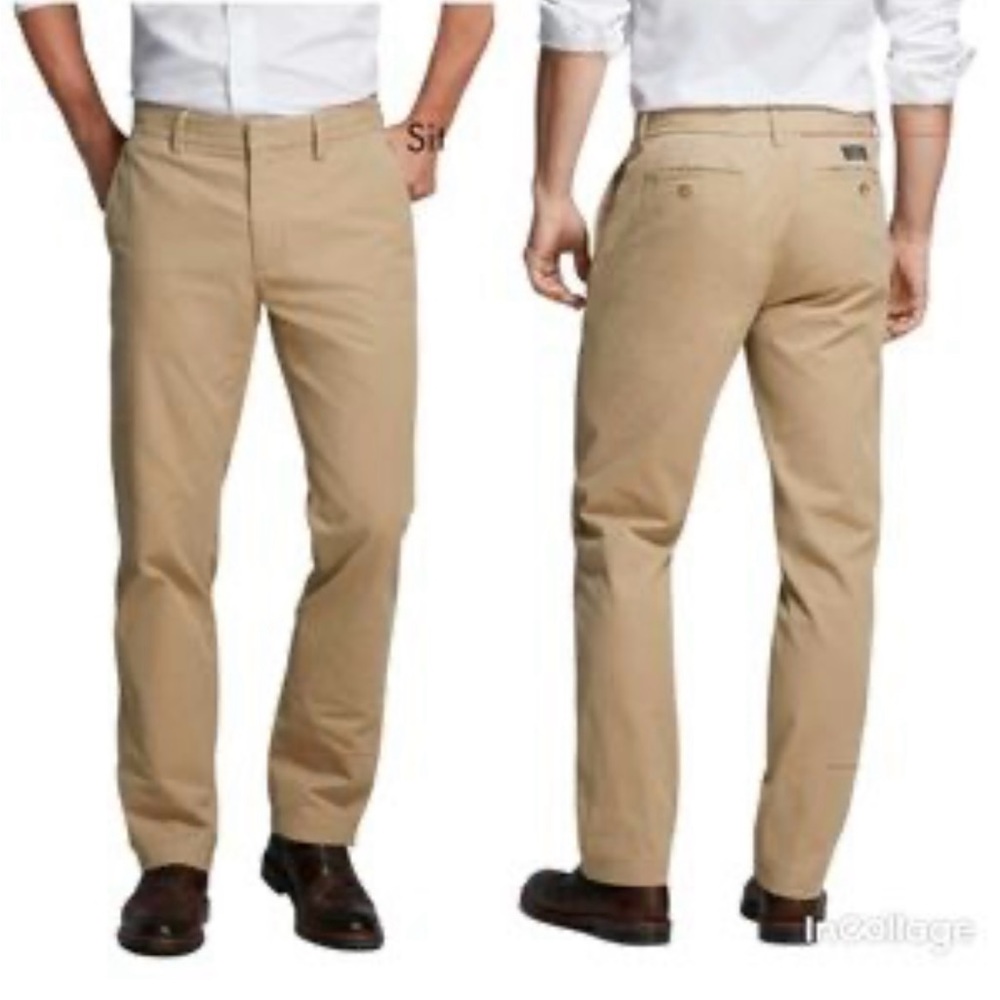 Banana Republic men’s size 38/30 Emerson khaki pants front and back pockets